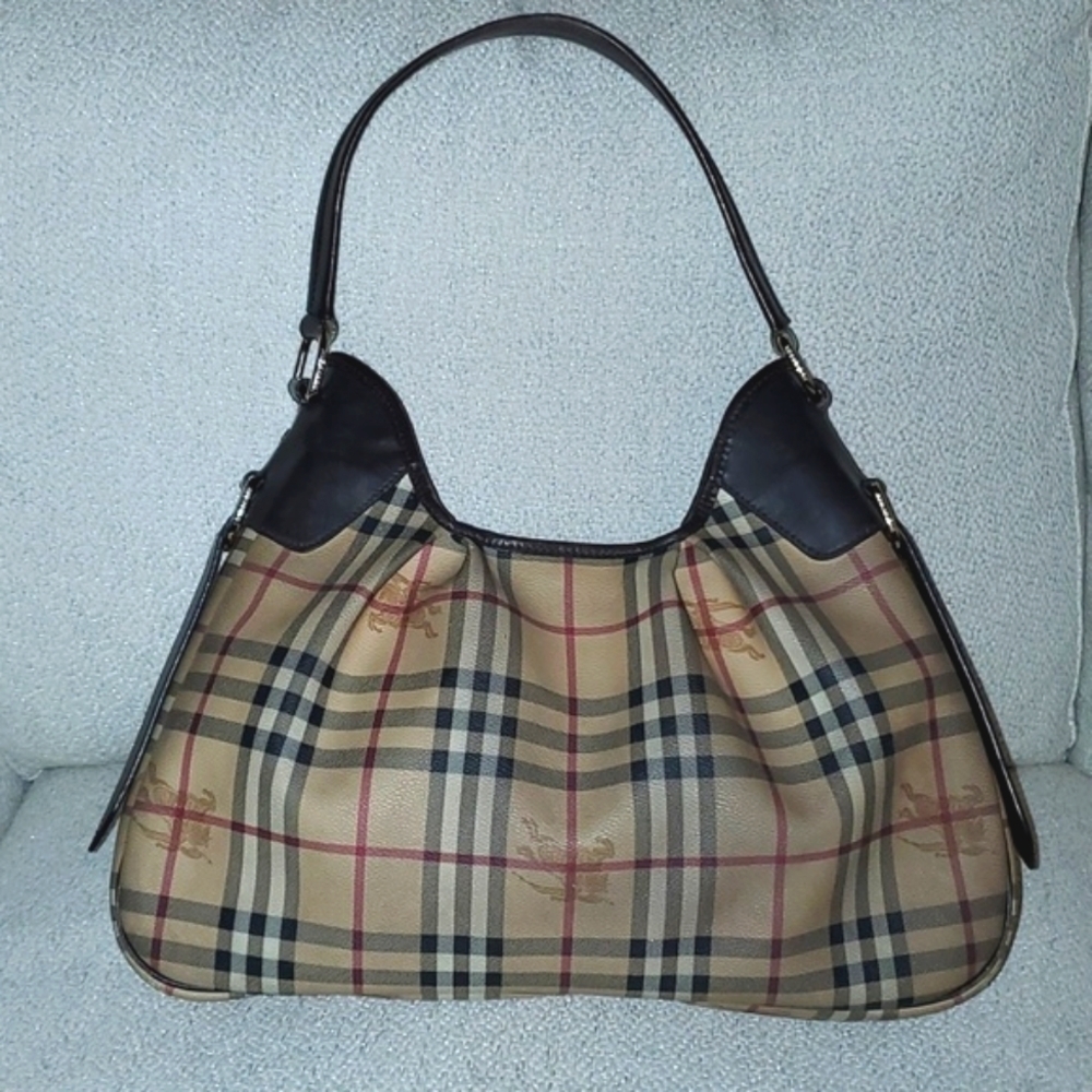 Burberry Large Haymarket Hobo Purse
